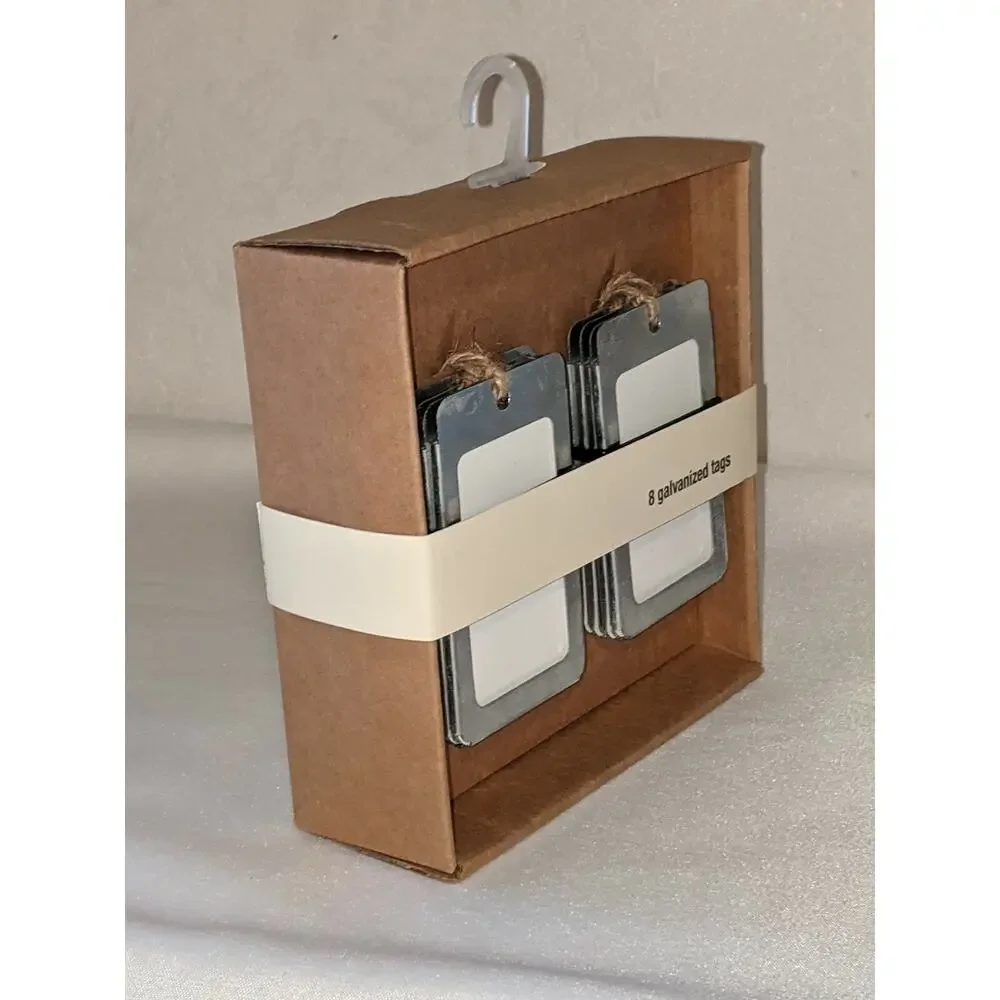 8 pc Galvanized Tags Gift Personalize Storage Christmas Labels